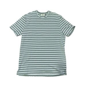Richie Le Collection Mens Blue and White Striped T-Shirt - L